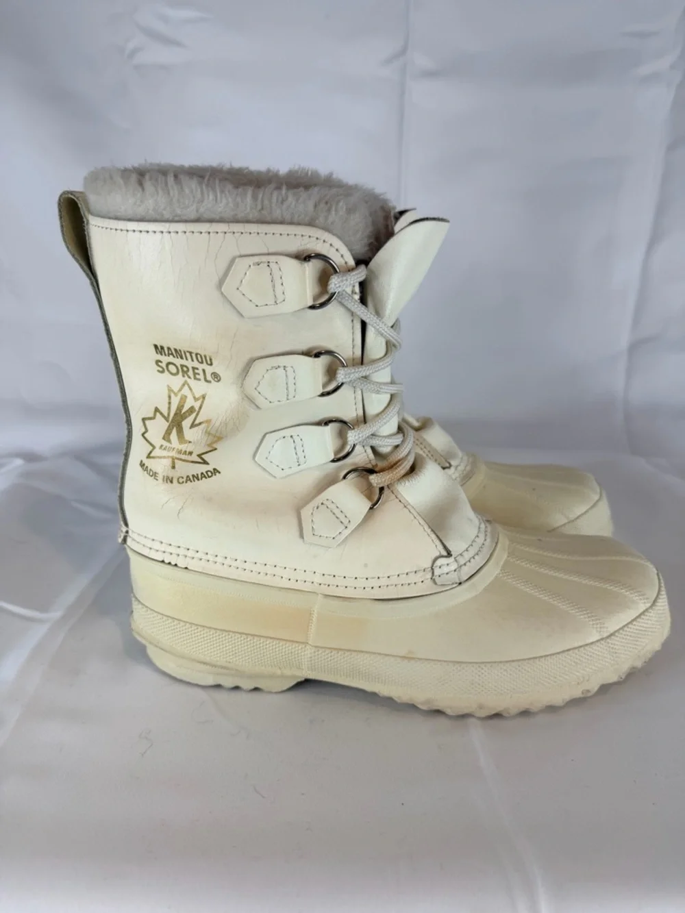 SOREL Women’s Size 8 Boots Manitou Winter Snow VINTAGE Duck Boot White Canada